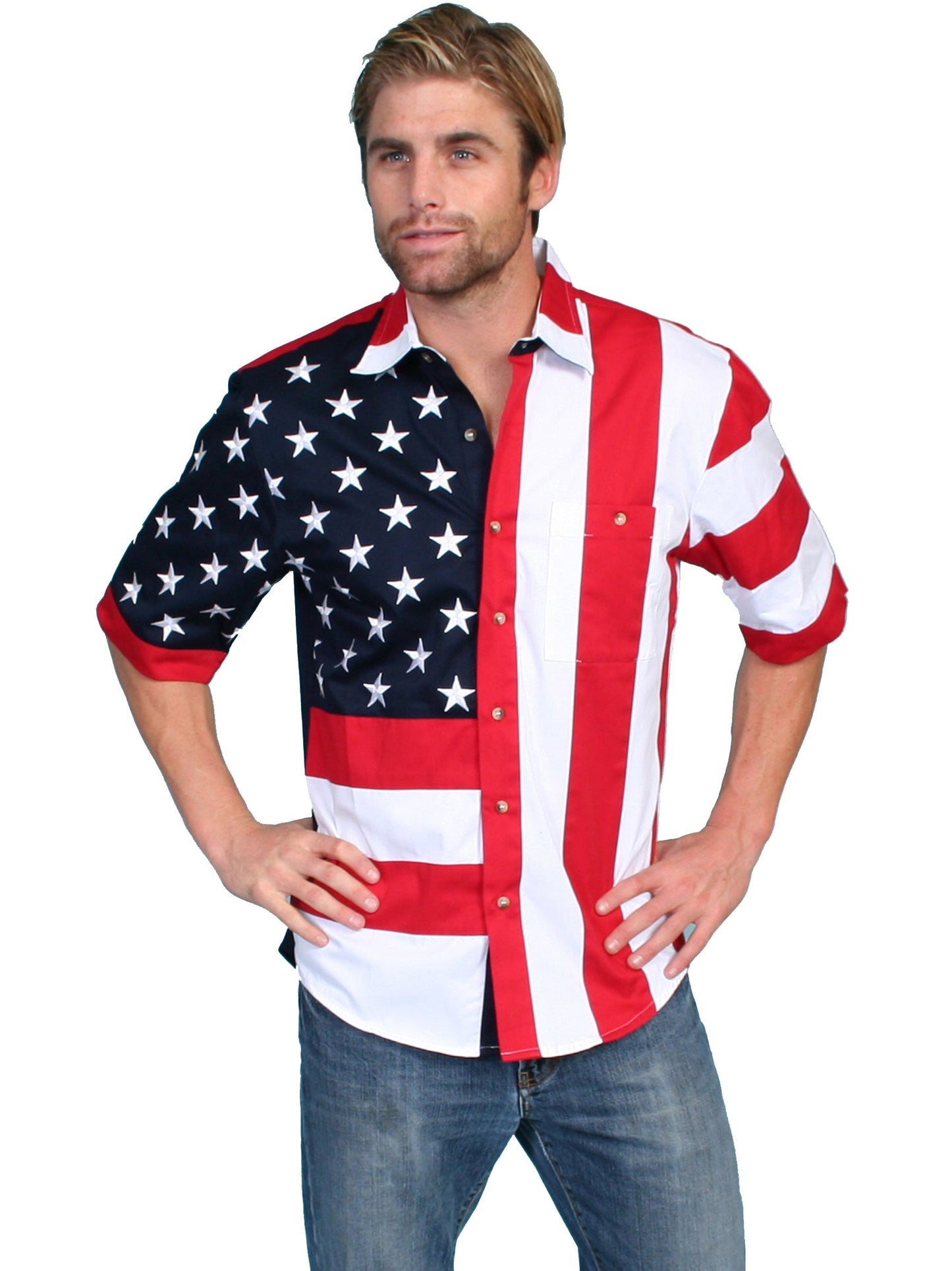Short Sleeve Star & Flag Shirt - RW029SS