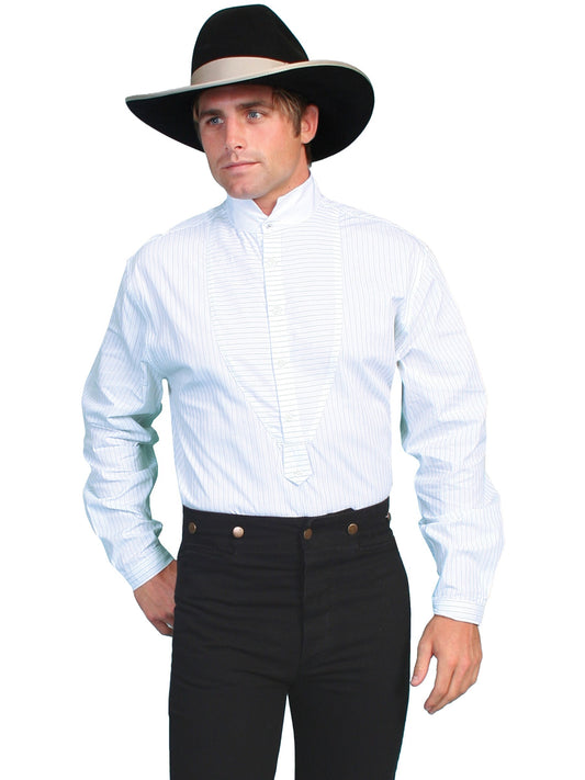 Pinstripe Yarn Dye W/high Collar - RW058