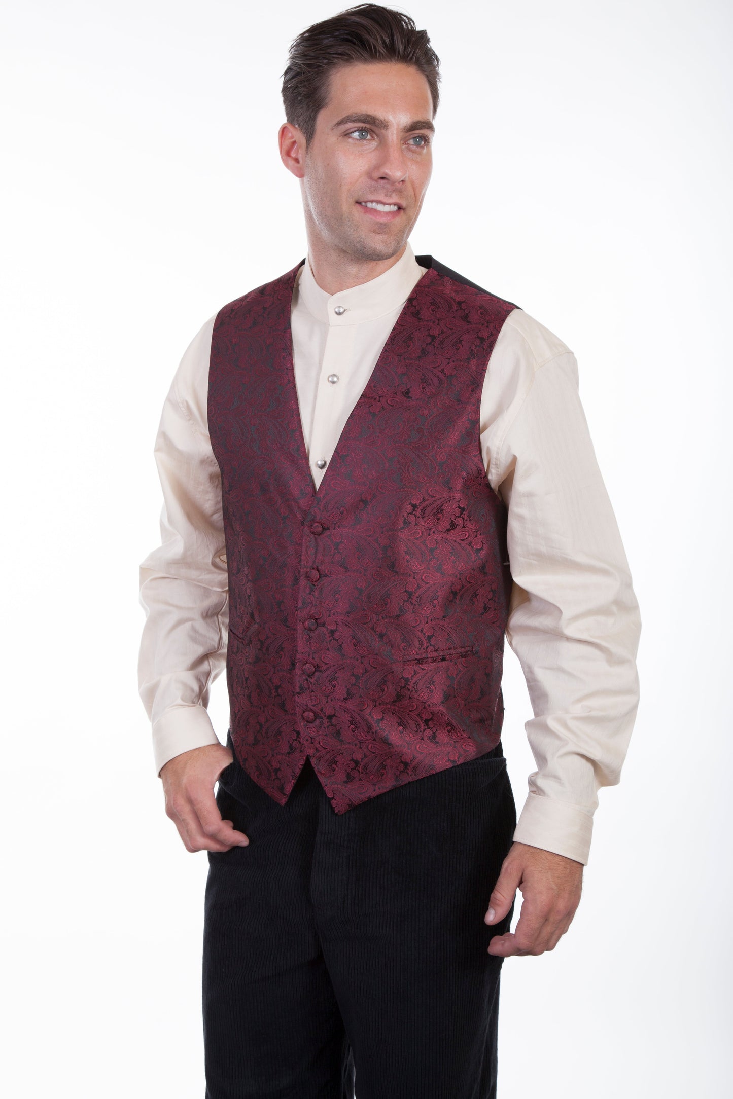 No Lapel Paisley Vest - RW093NXX