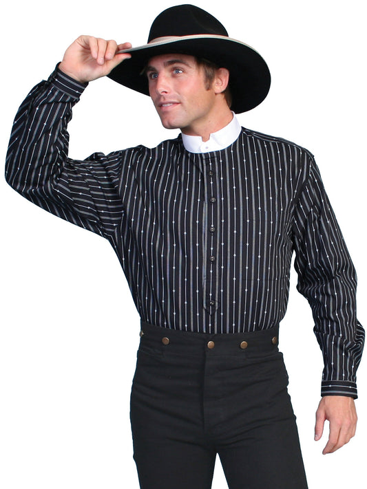 Flur Stripe Notch Collar Shirt - RW157