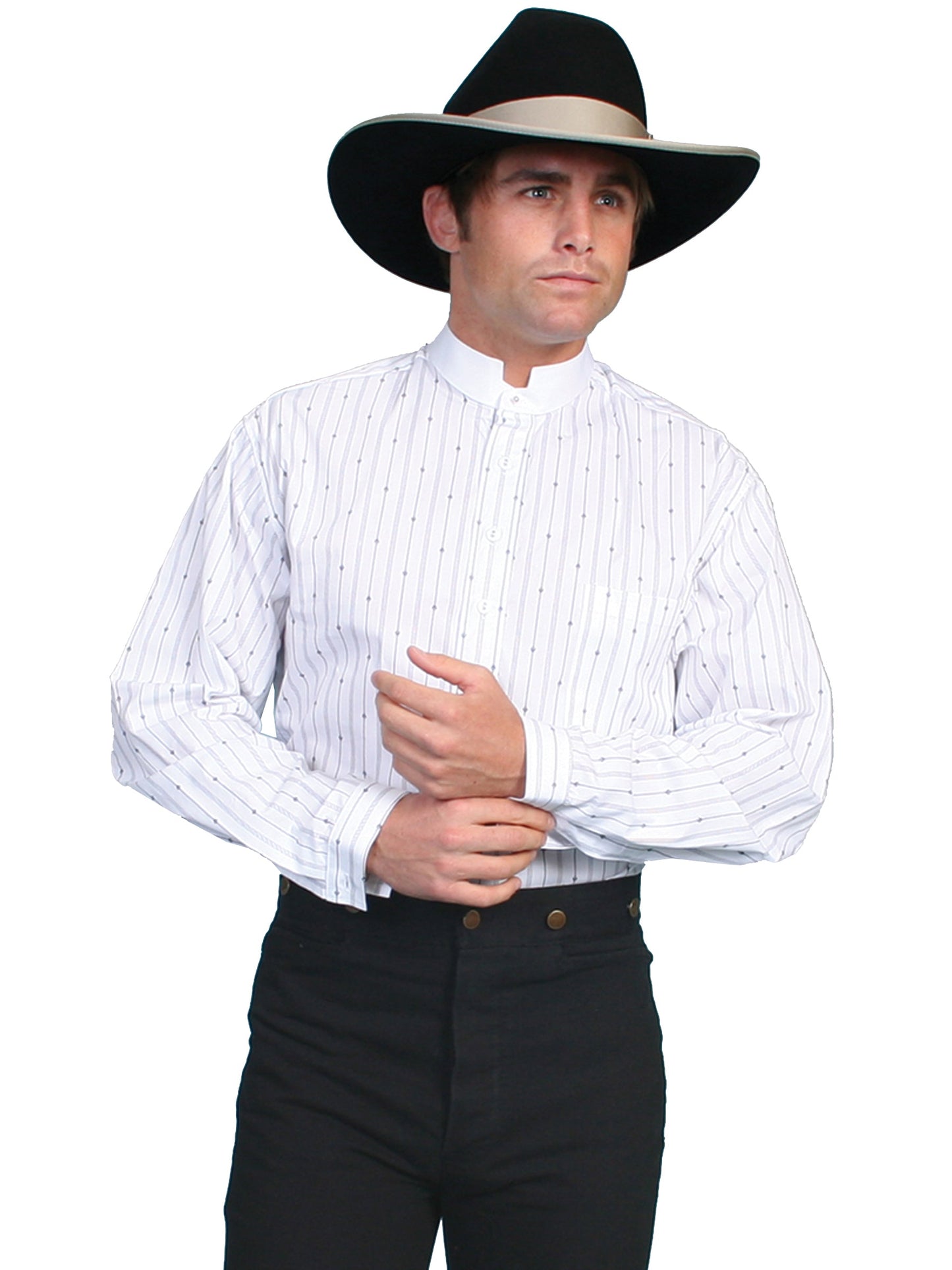 Flur Stripe Notch Collar Shirt - RW157X