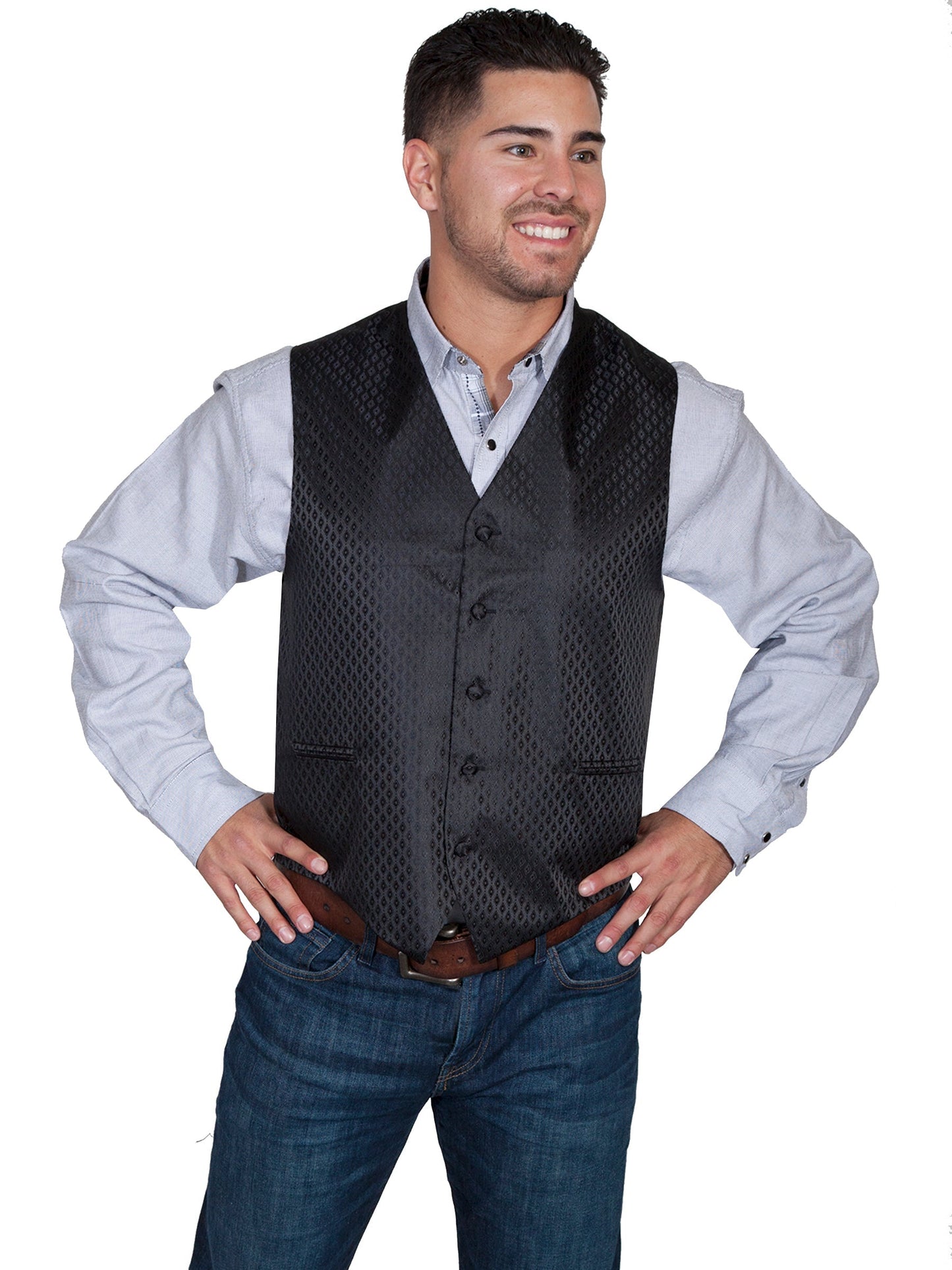 No Lapel Diamond Dot Vest - RW251NX