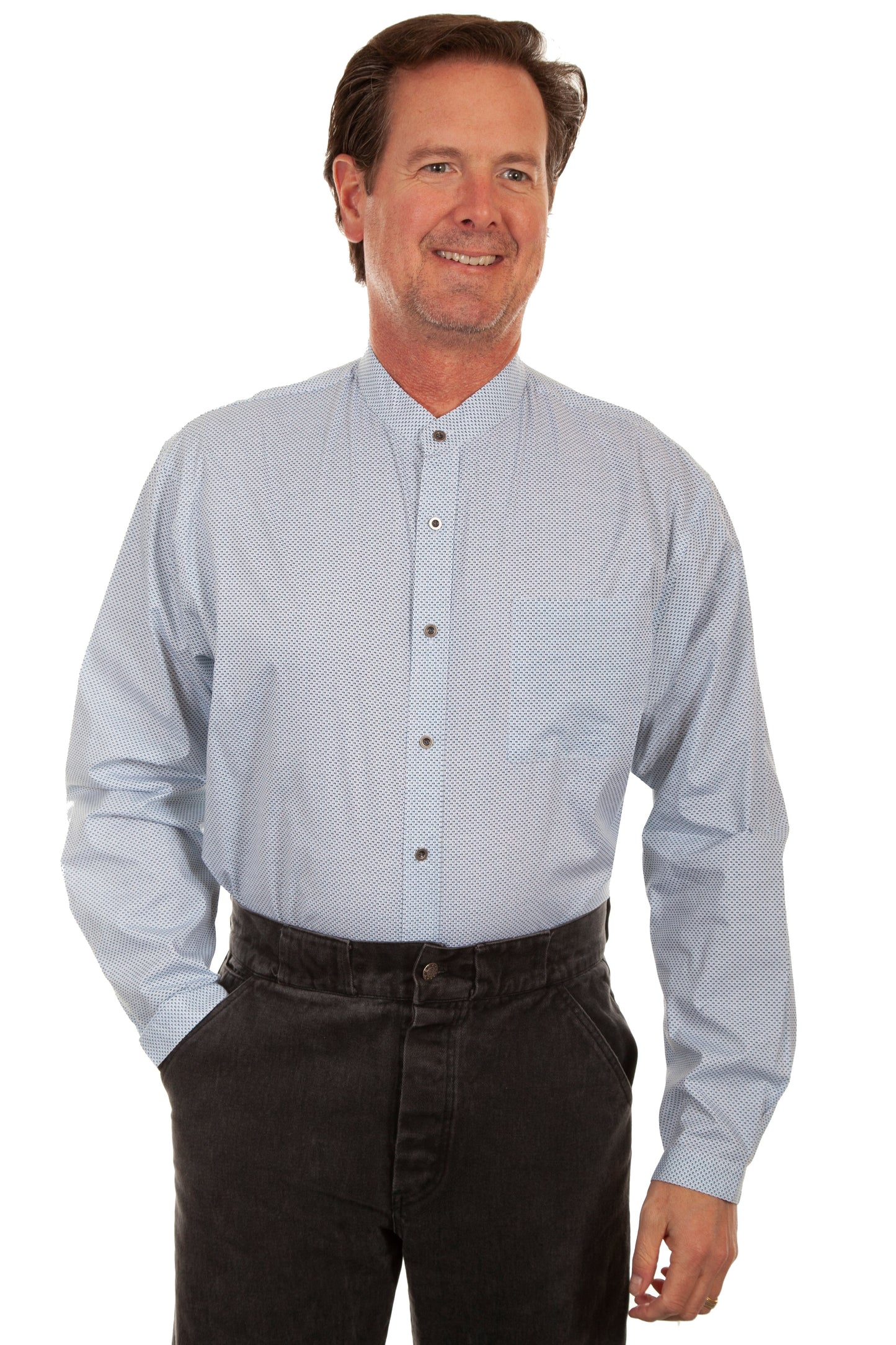 Button Front Band Collar Shirt - RW303