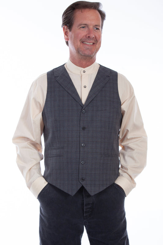 Plaid Point Bottom Vest - RW317