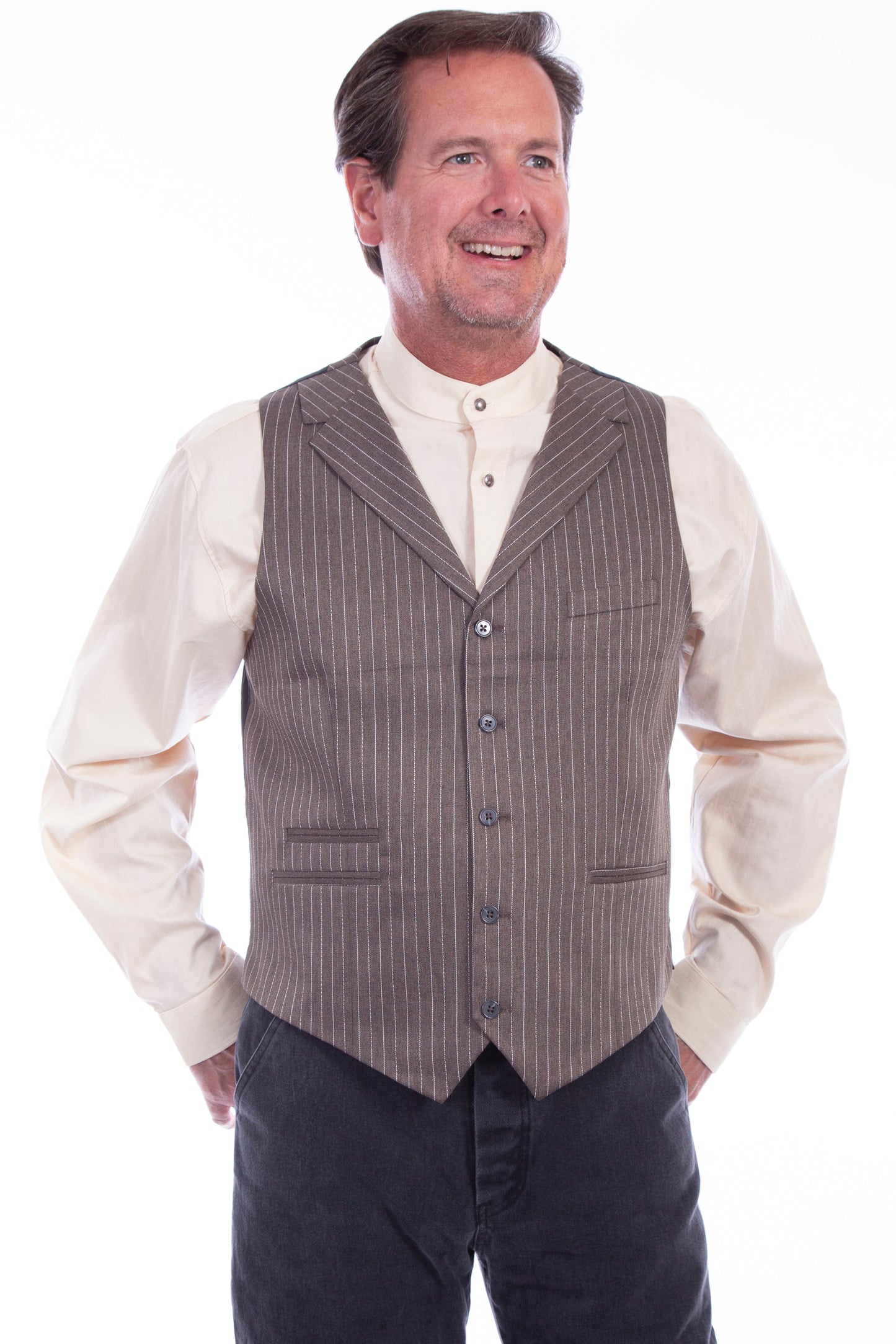 Pinstripe Point Bottom Vest - RW318