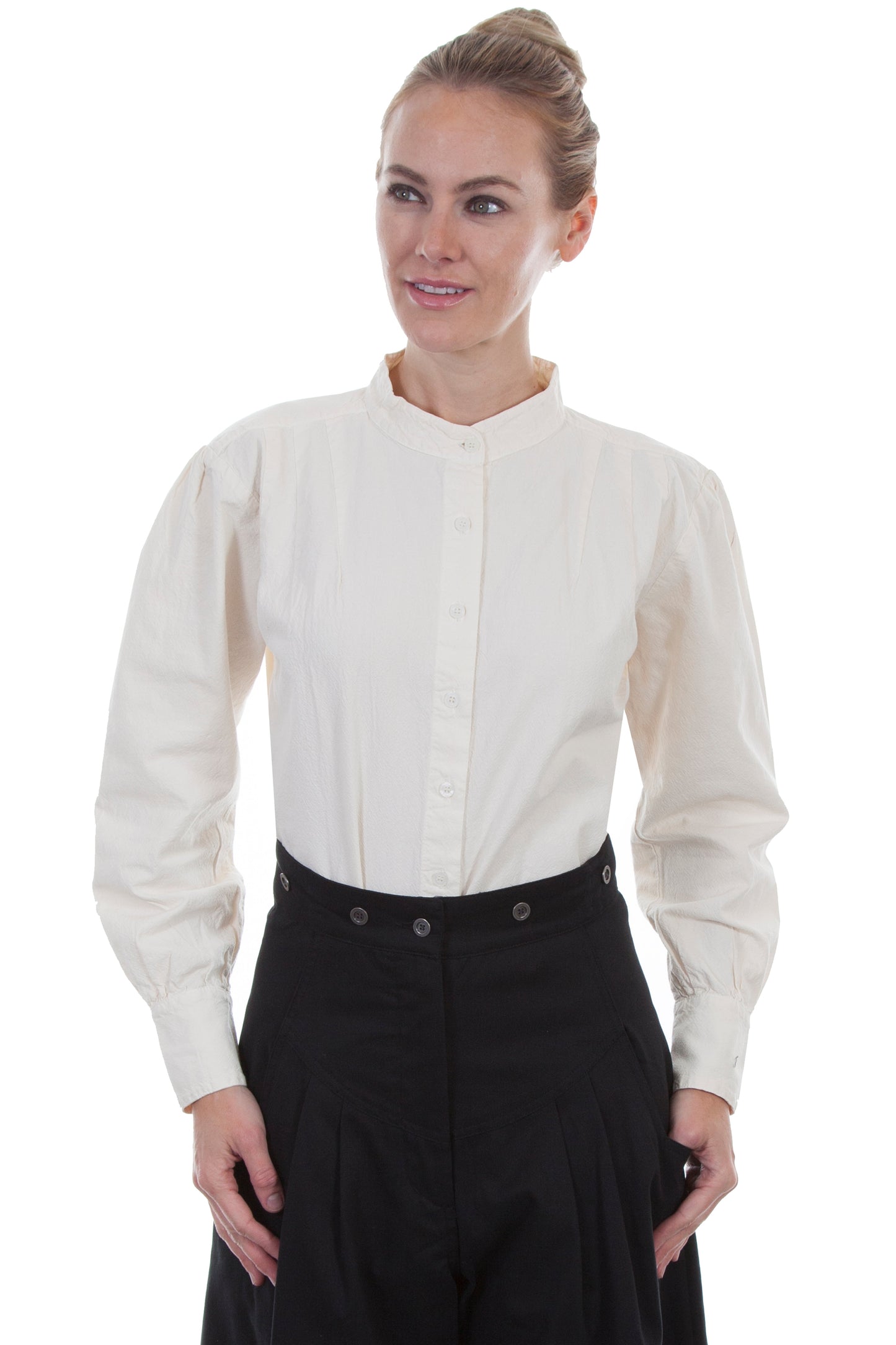 Peruvian Cotton Pleated Front Blouse - RW569