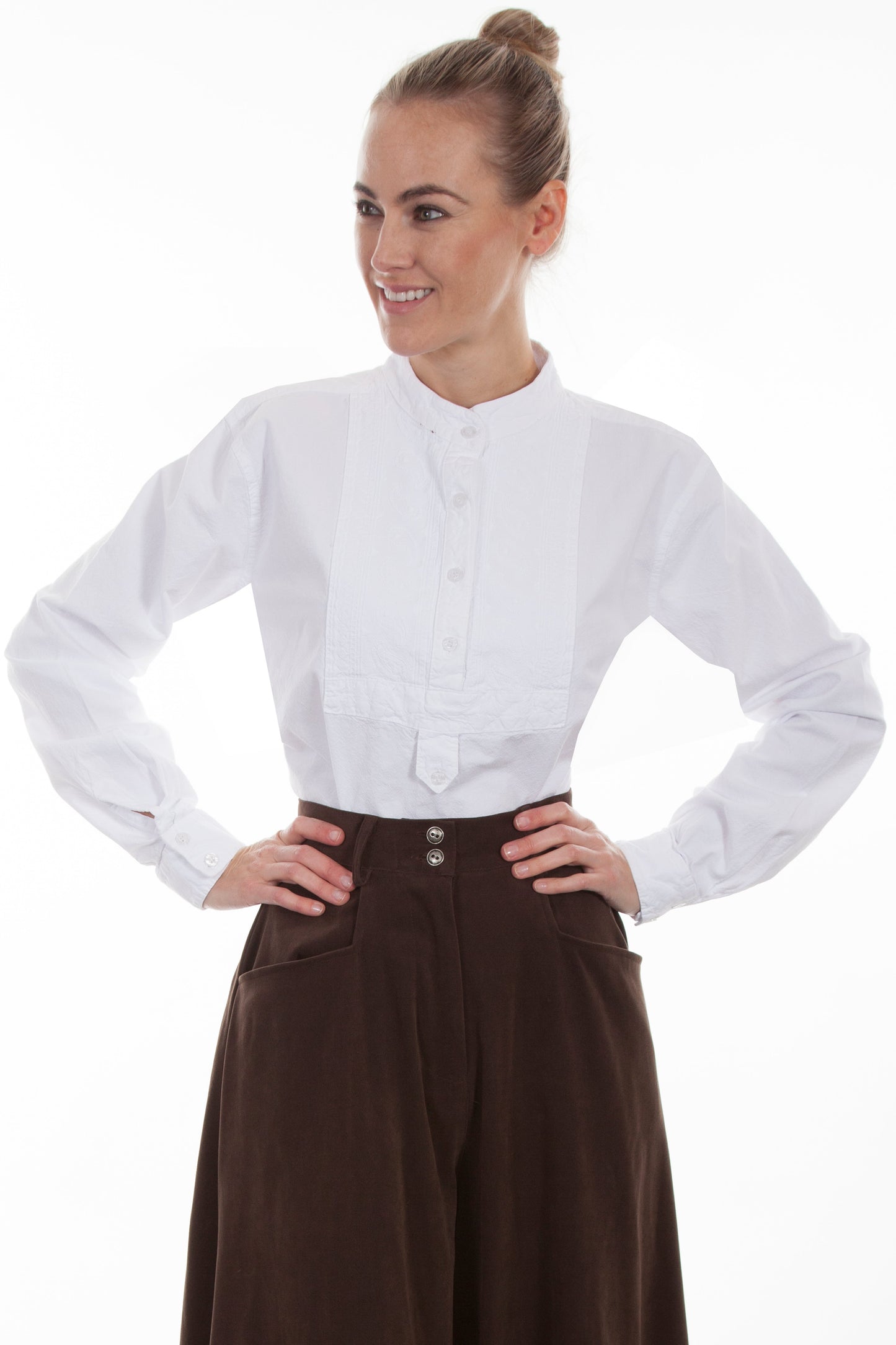 Paisley Bib Front Blouse - RW577