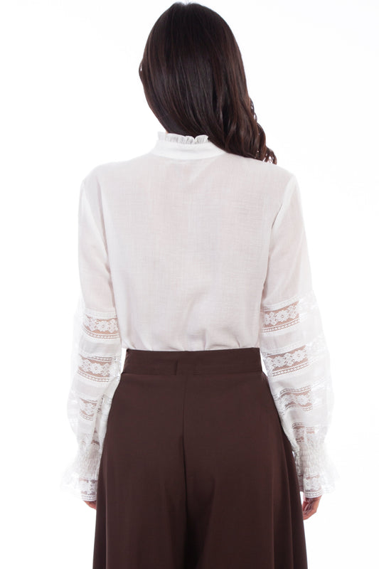 Crochet Trim Poet Blouse - RW613