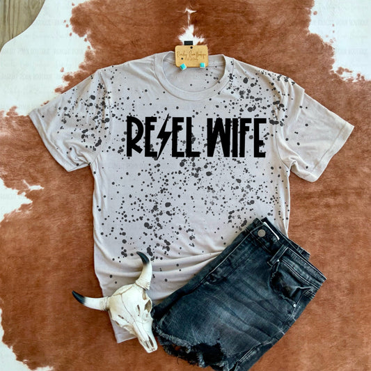 Rebel Wife Splatter Graphic T-Shirt – Western Chic