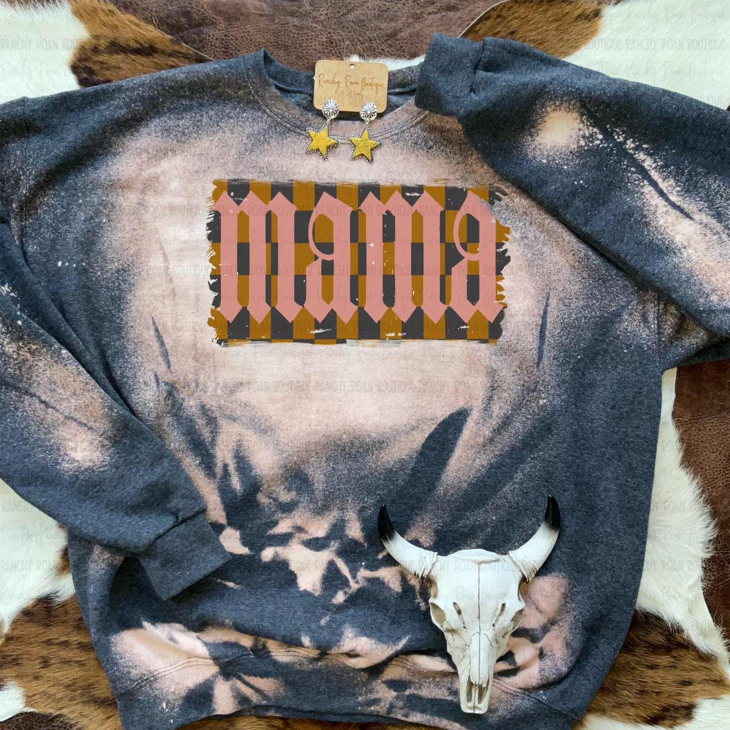 Retro Mama Bleached Western Sweatshirt – Bold Cowgirl Statement
