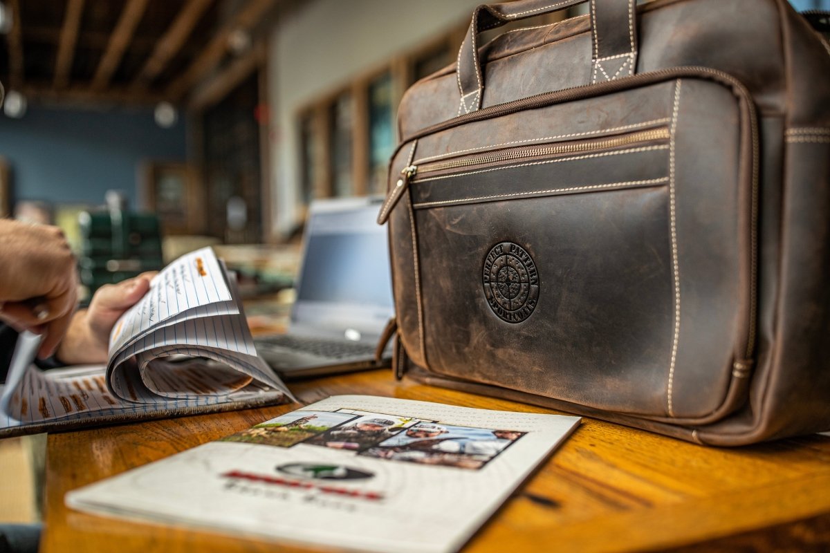 "Greenhead" An Original Bottomland Full Grain Buffalo Leather Briefcase