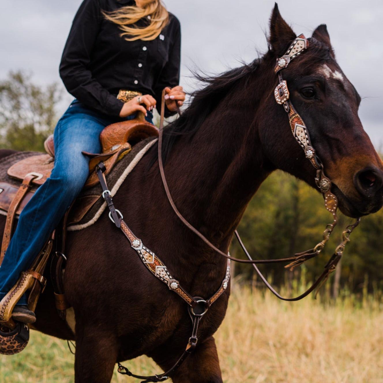 Cowhide Clear Browband/One Ear Tack Set #BBBC472