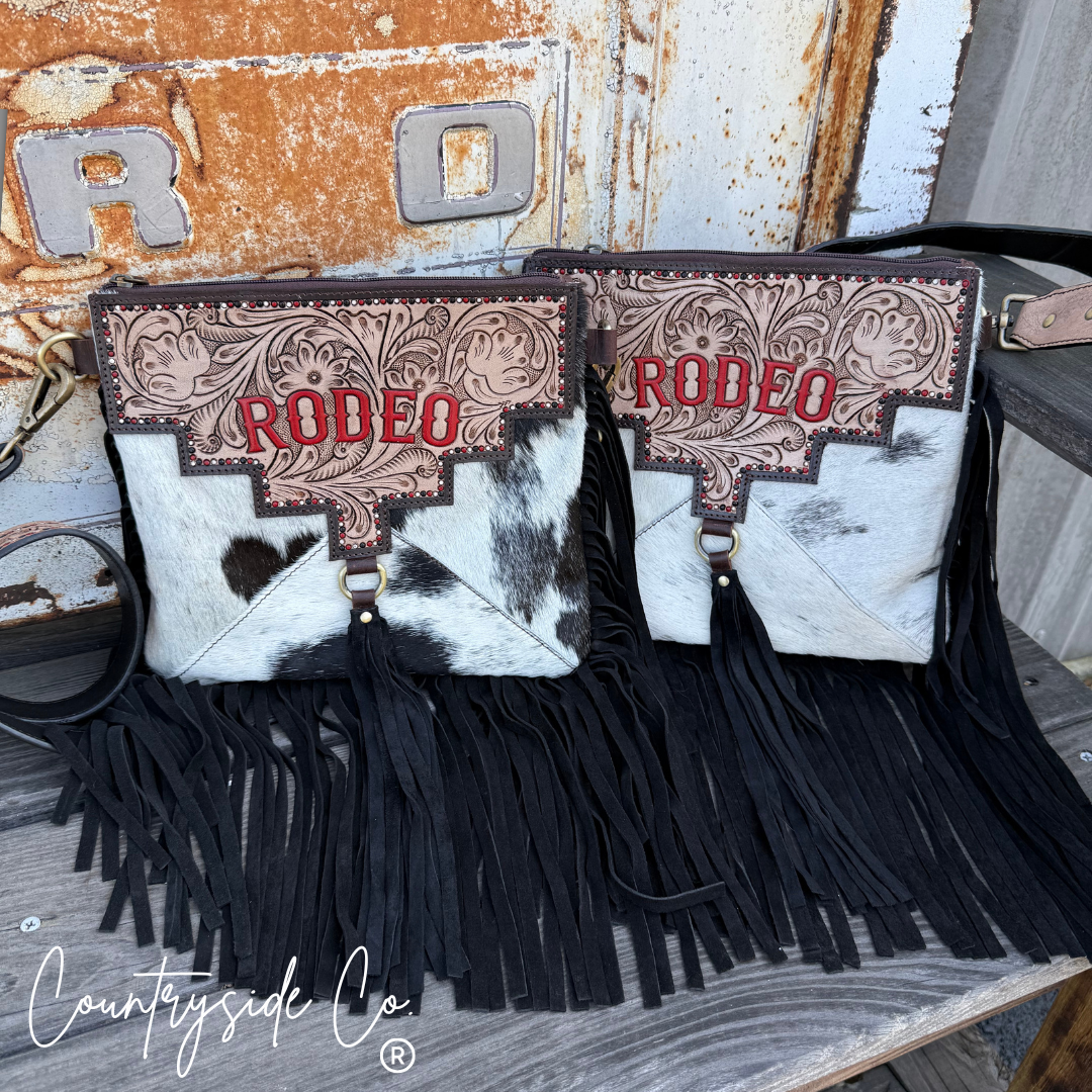 Rodeo Darling Cowhide Fringe Purse