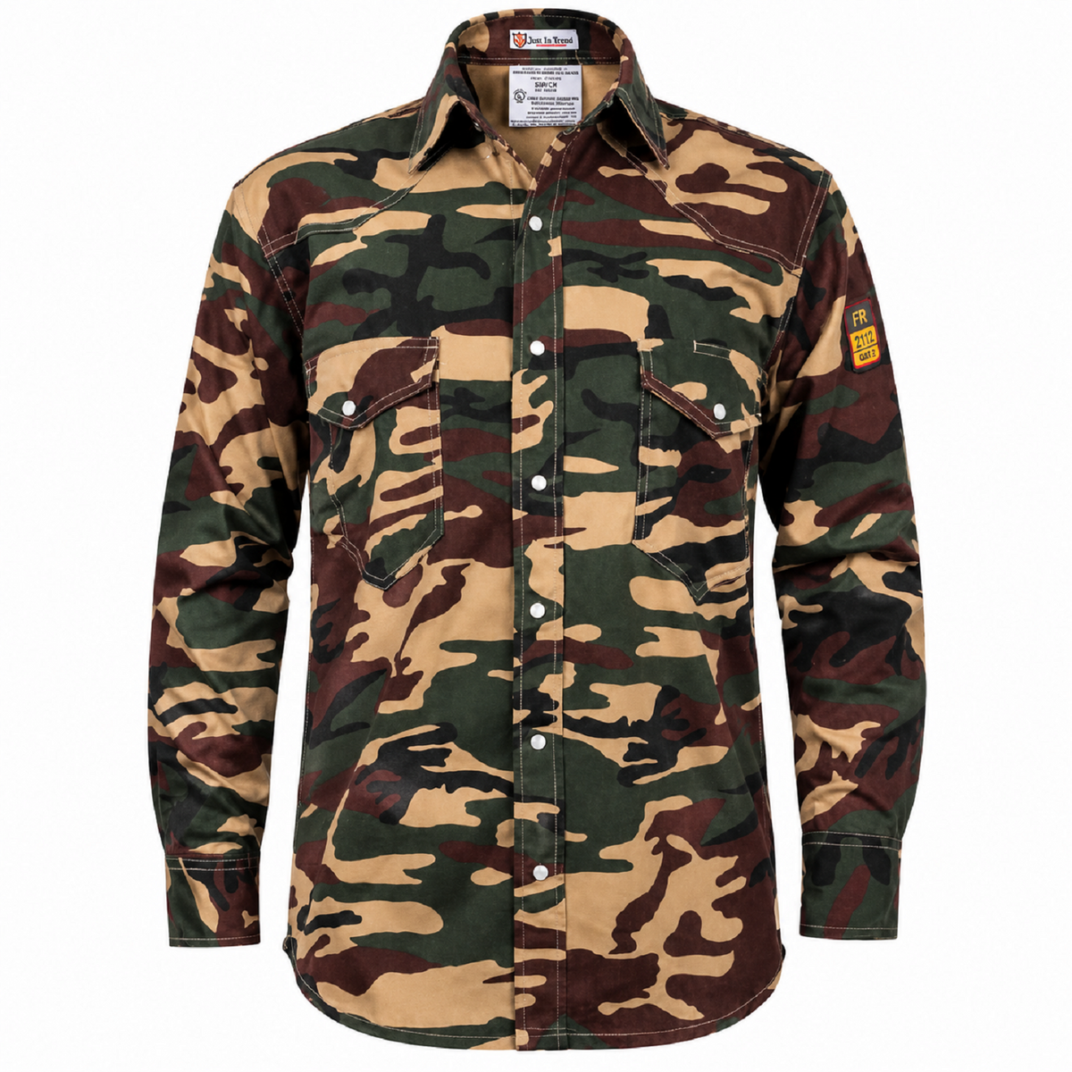 Flame Resistant FR Camouflage Shirt - 100% C - 7 oz