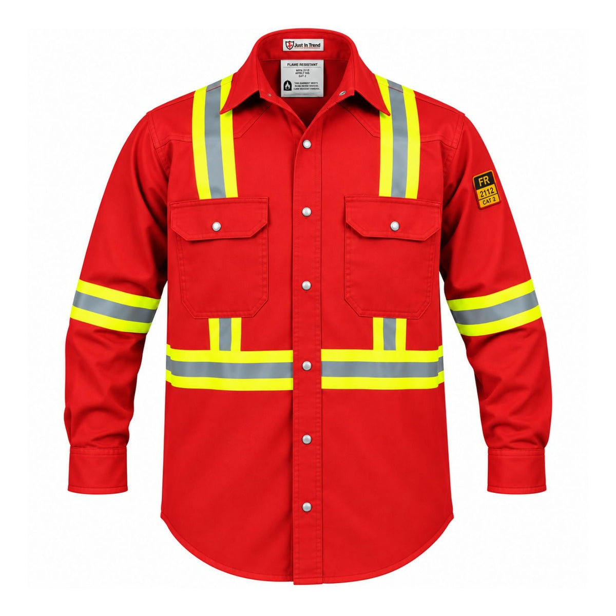 Flame Resistant High Visibility Shirt - 100% C - 7 oz