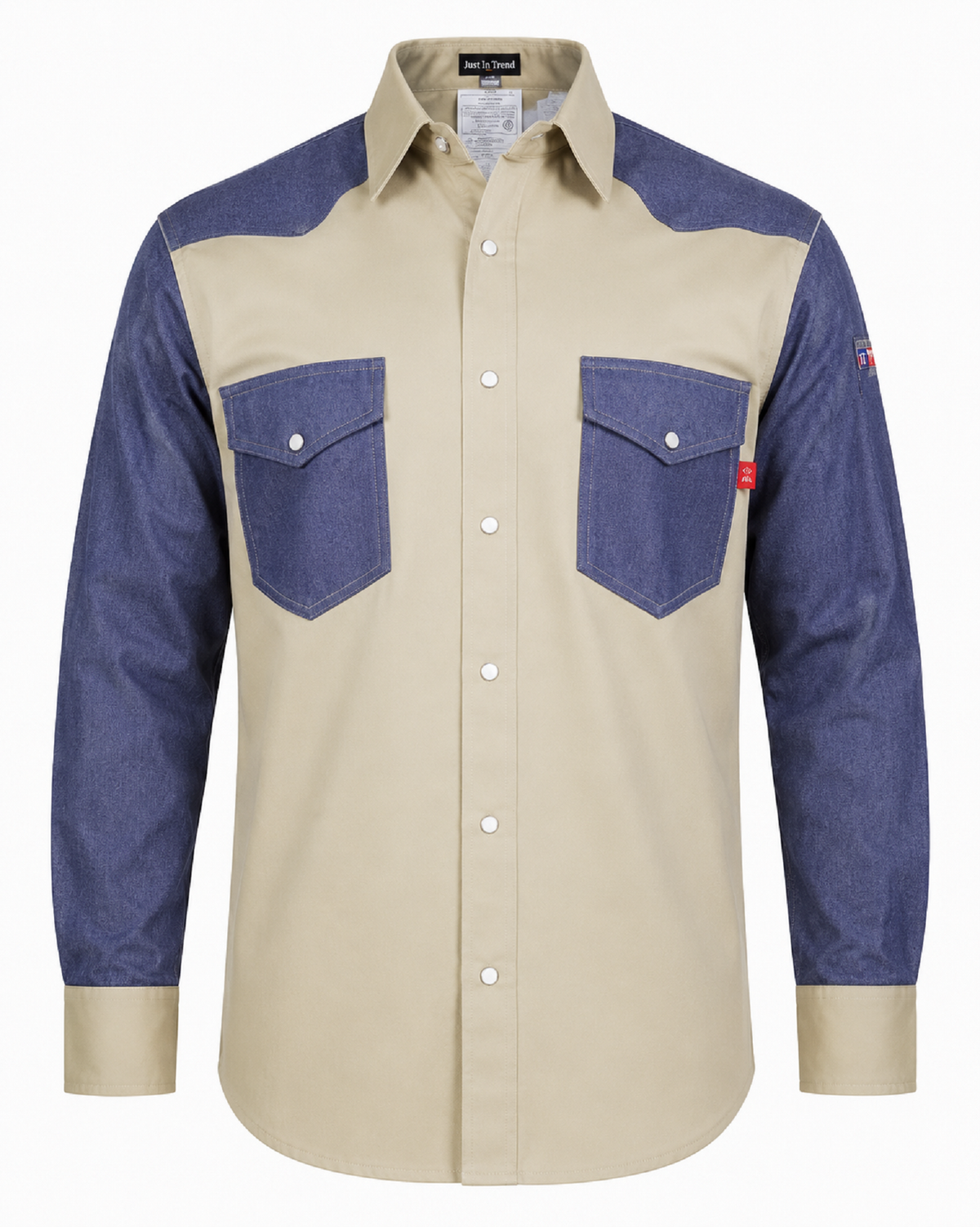 Flame Resistant FR Shirt - 88/12 - Western Style - Two Tone 7 oz