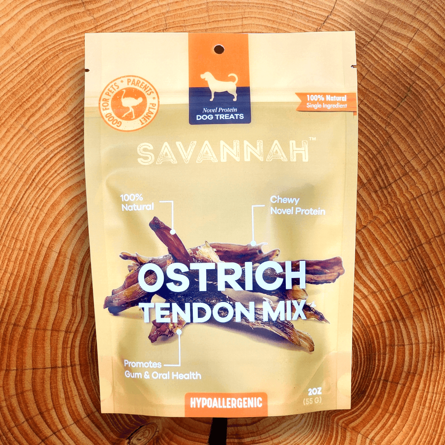 Light Chewer Medium Box — 8 Ostrich Treats for Gentle Chewers