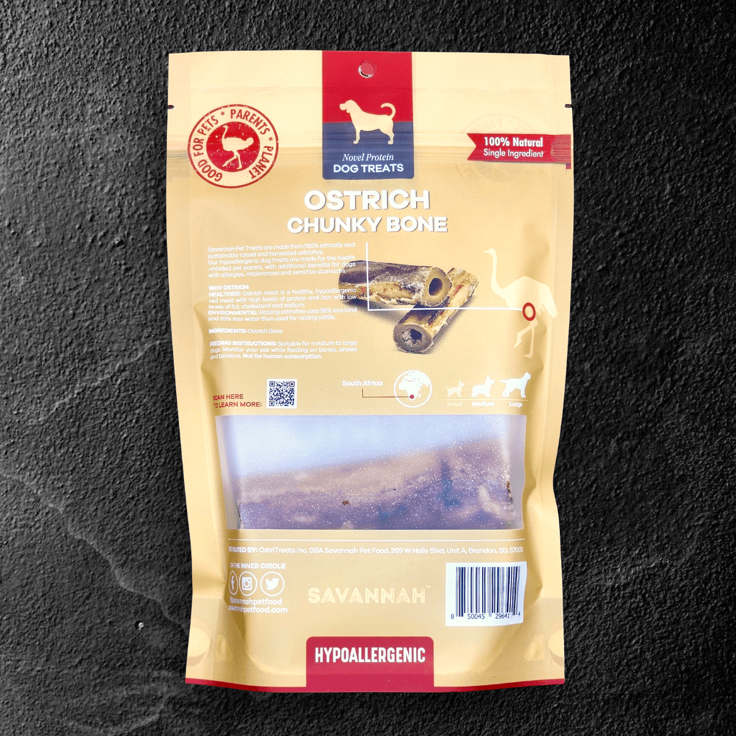 Ostrich Chunky Bones (4" x 2" - 2 Pack): The Long-Lasting, Flavor-Packed Bones for Small to Medium Dogs