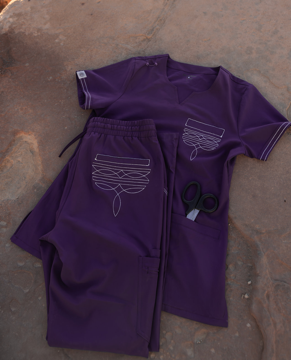 Grape Boot-Stitch Pants