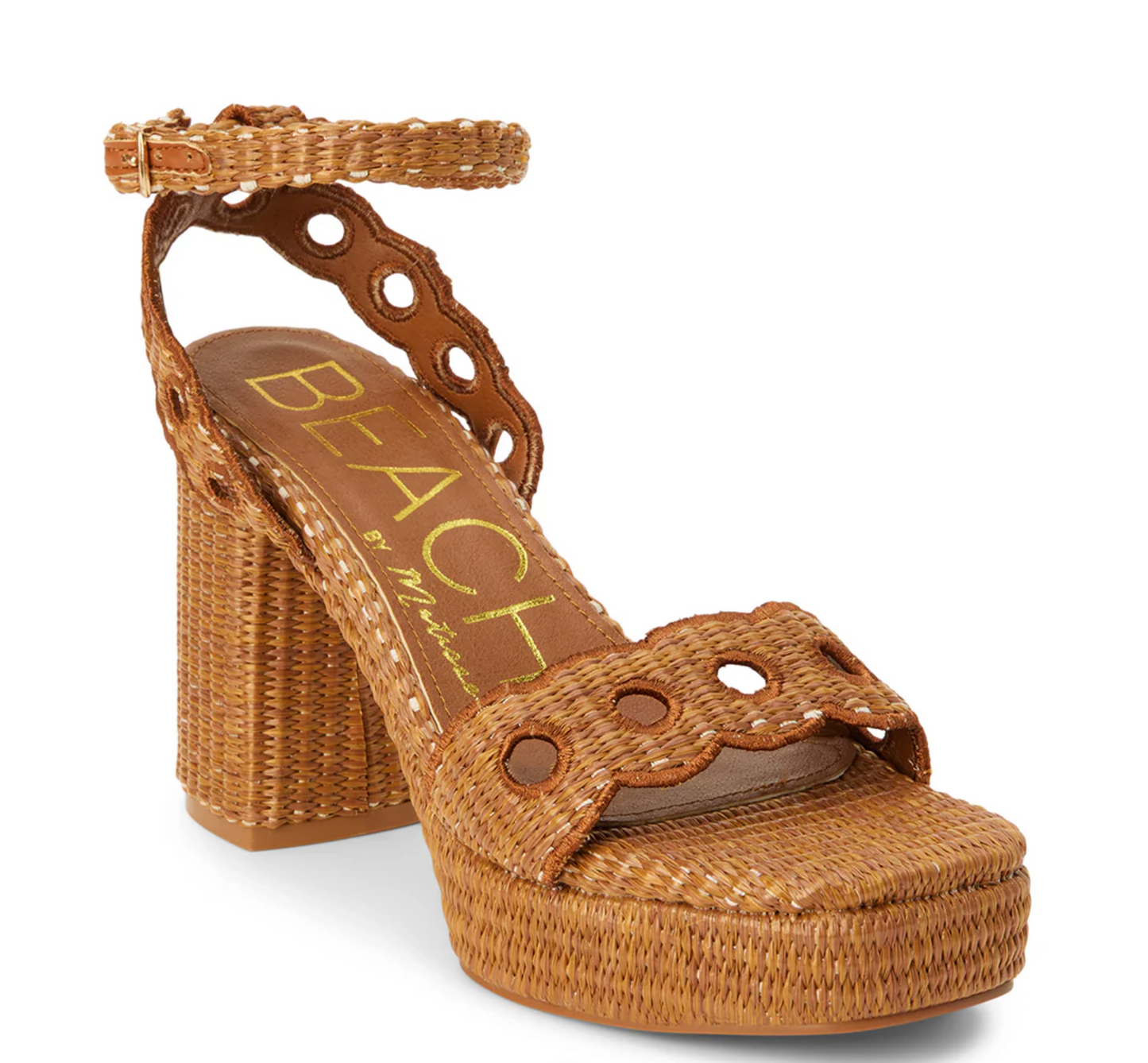 Moorea Platform Heeled Sandal in Cognac