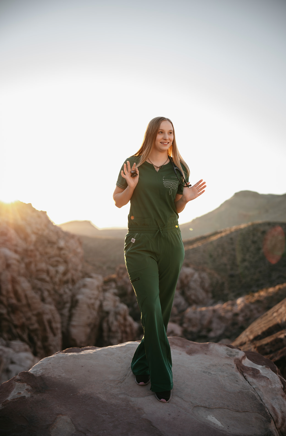 Hunter Green Boot-Stitch Pants