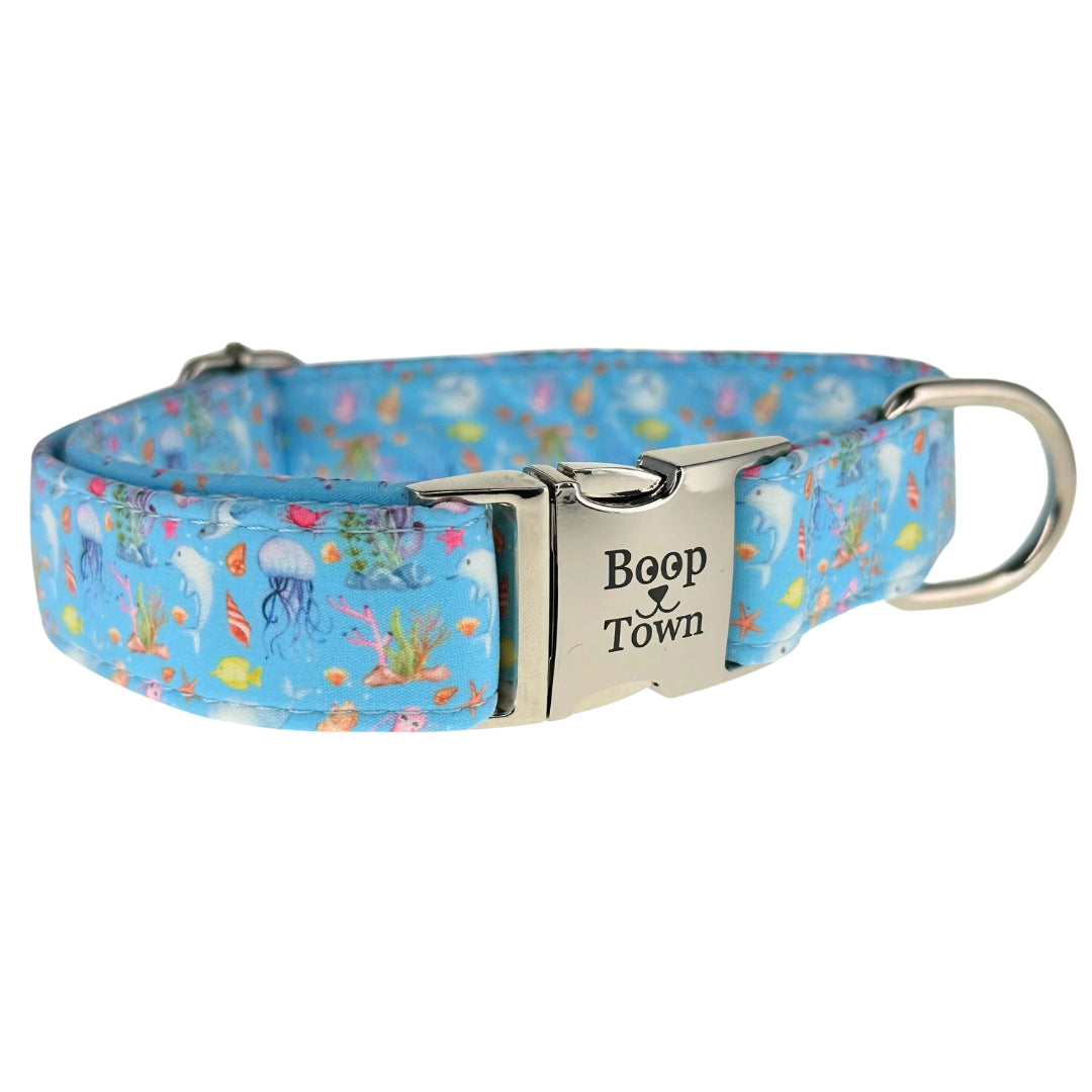 Boop Town Durable Soft Cotton Dog Collar With Nylon Core Quick Release Metal Buckle Adjustable for Girls Boys Small Medium Large Comfortable Pet Products Reduces Hair Matting Gold Tone Zinc Alloy Hardware