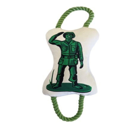Retro Soldier with Squeaker & Crinkle Paper Plush Dog Toy