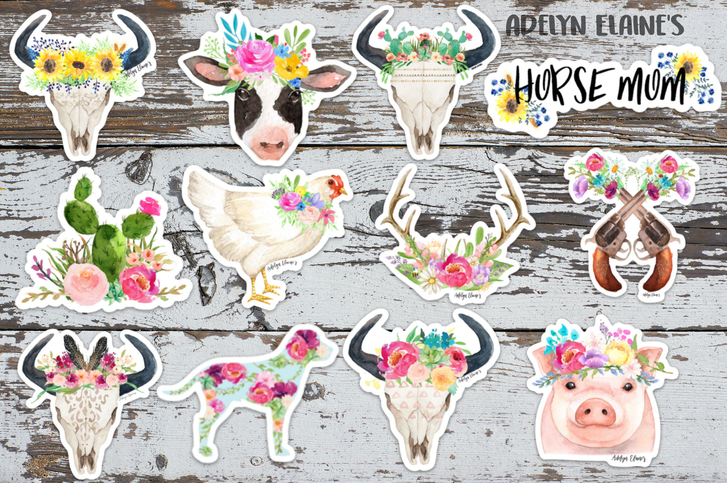Spring Queen Bull Skull - Sticker