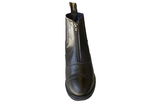 Zip-Up Synthetic Leather Paddock Boots