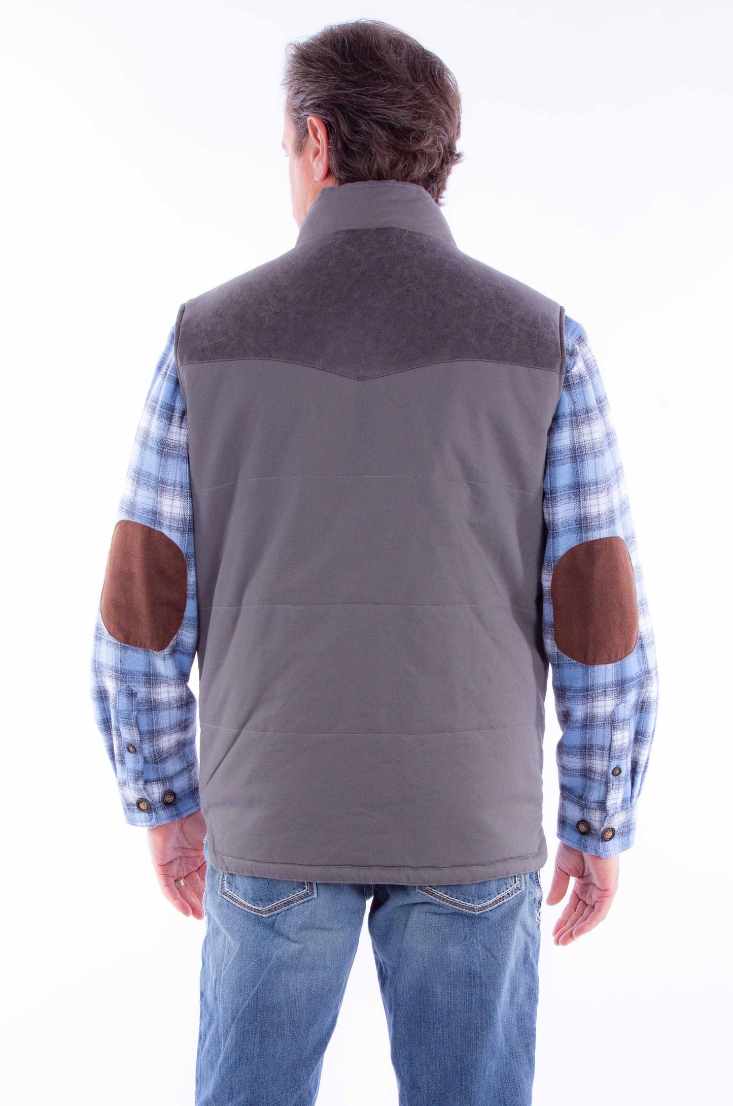 Canvas Vest W/quilted Plaid Lining - TR-079
