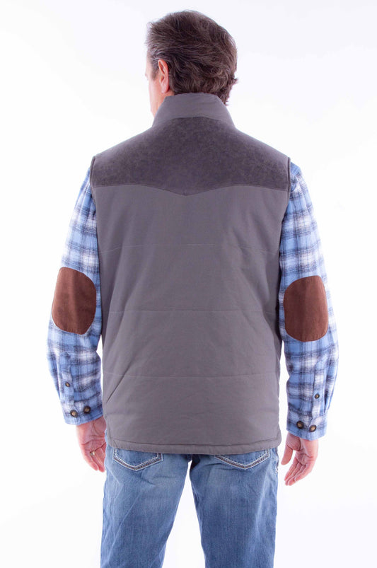 Canvas Vest W/quilted Plaid Lining - TR-079