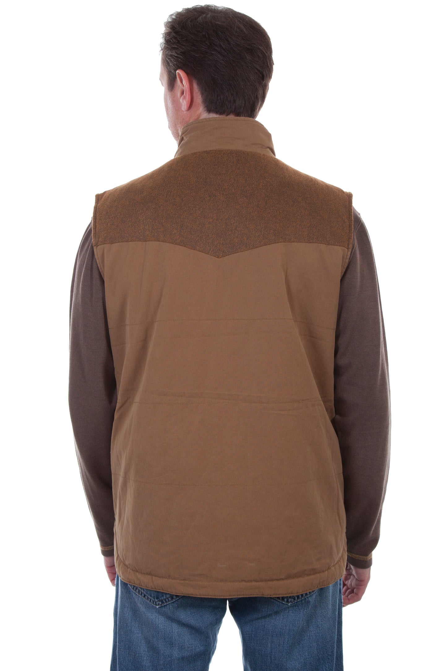Canvas Vest W/quilted Plaid Lining - TR-079