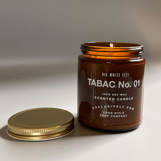 Tabac No 1 Candle by Big White Yeti | 9 oz Amber Jar