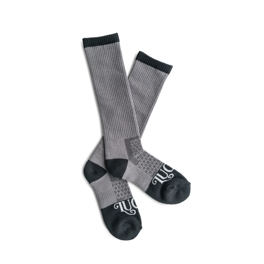 The Cowboy- Grey Performance Boot Socks
