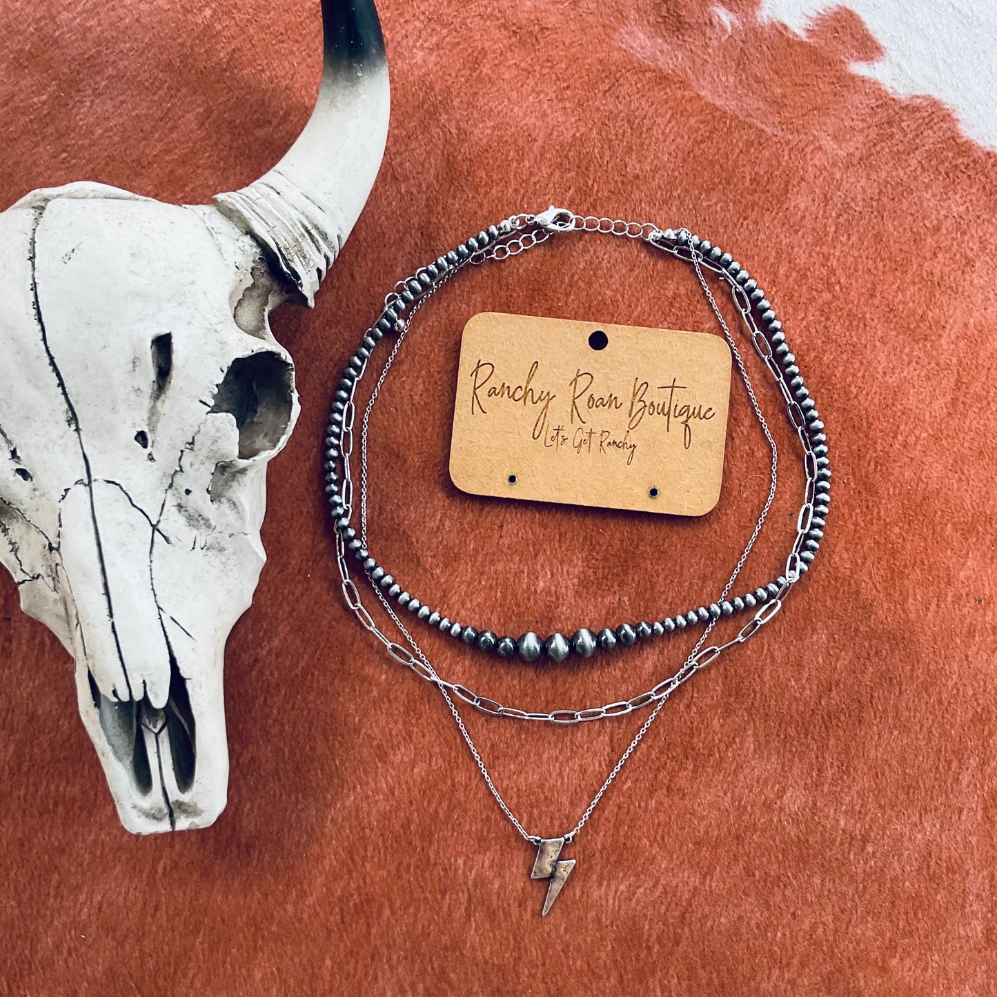 Thunderbolt Layered Navajo Pearl Necklace