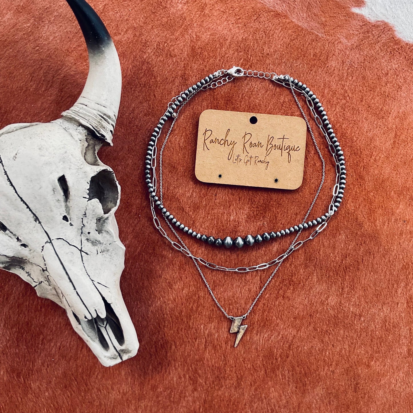 Thunderbolt Layered Navajo Pearl Necklace