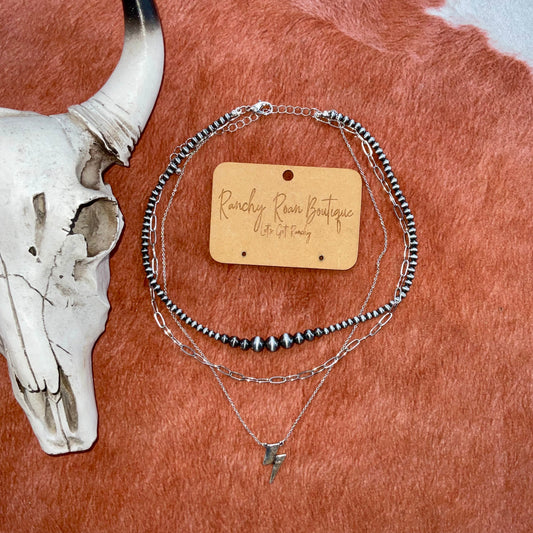 Thunderbolt Layered Navajo Pearl Necklace