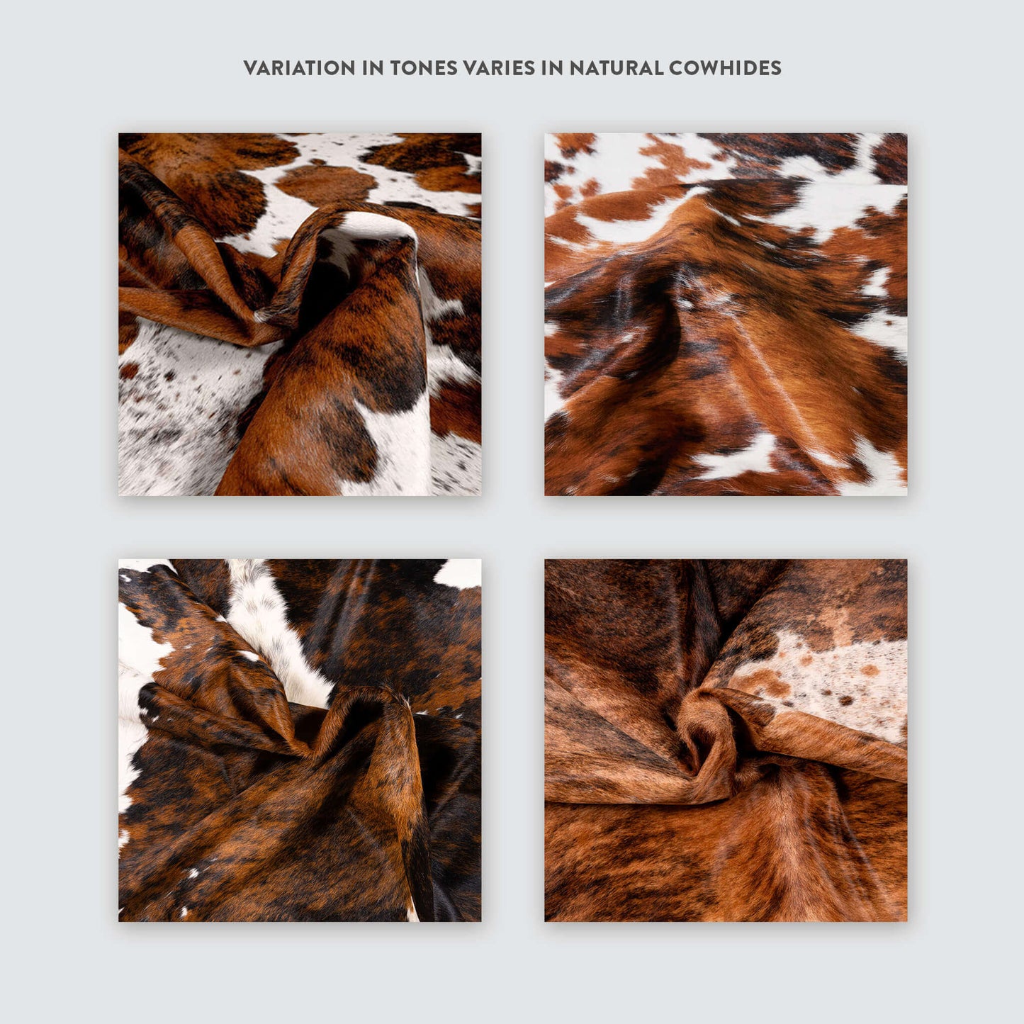 Tricolor Brazilian Cowhide Rug: XXL