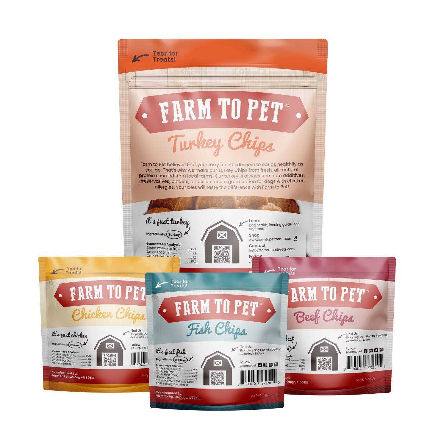 Puppy Packs 'n Snacks Dog Treat Starter Pack | Single-Ingredient Training Treats