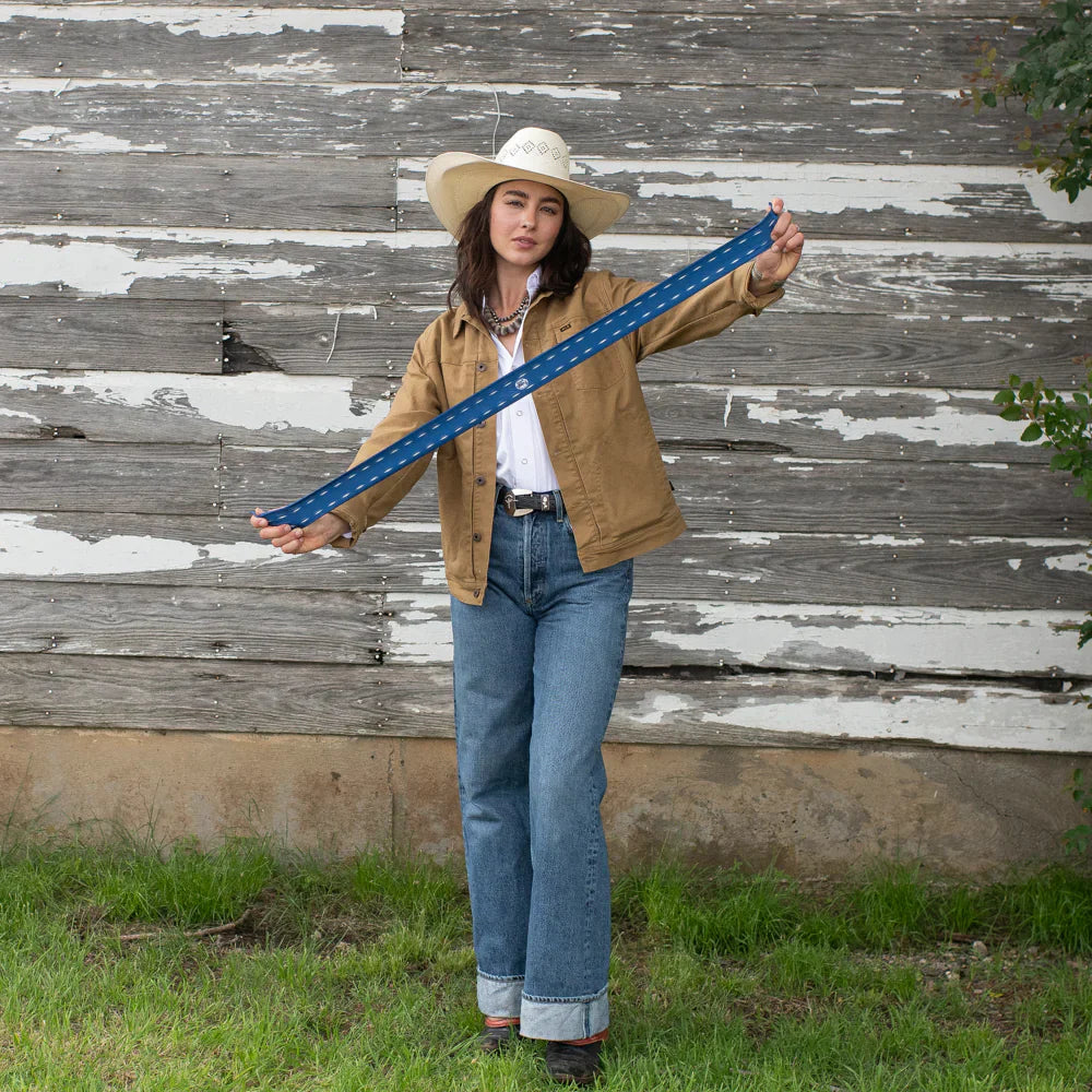 Twilly Buckstitch Scarf - Navy