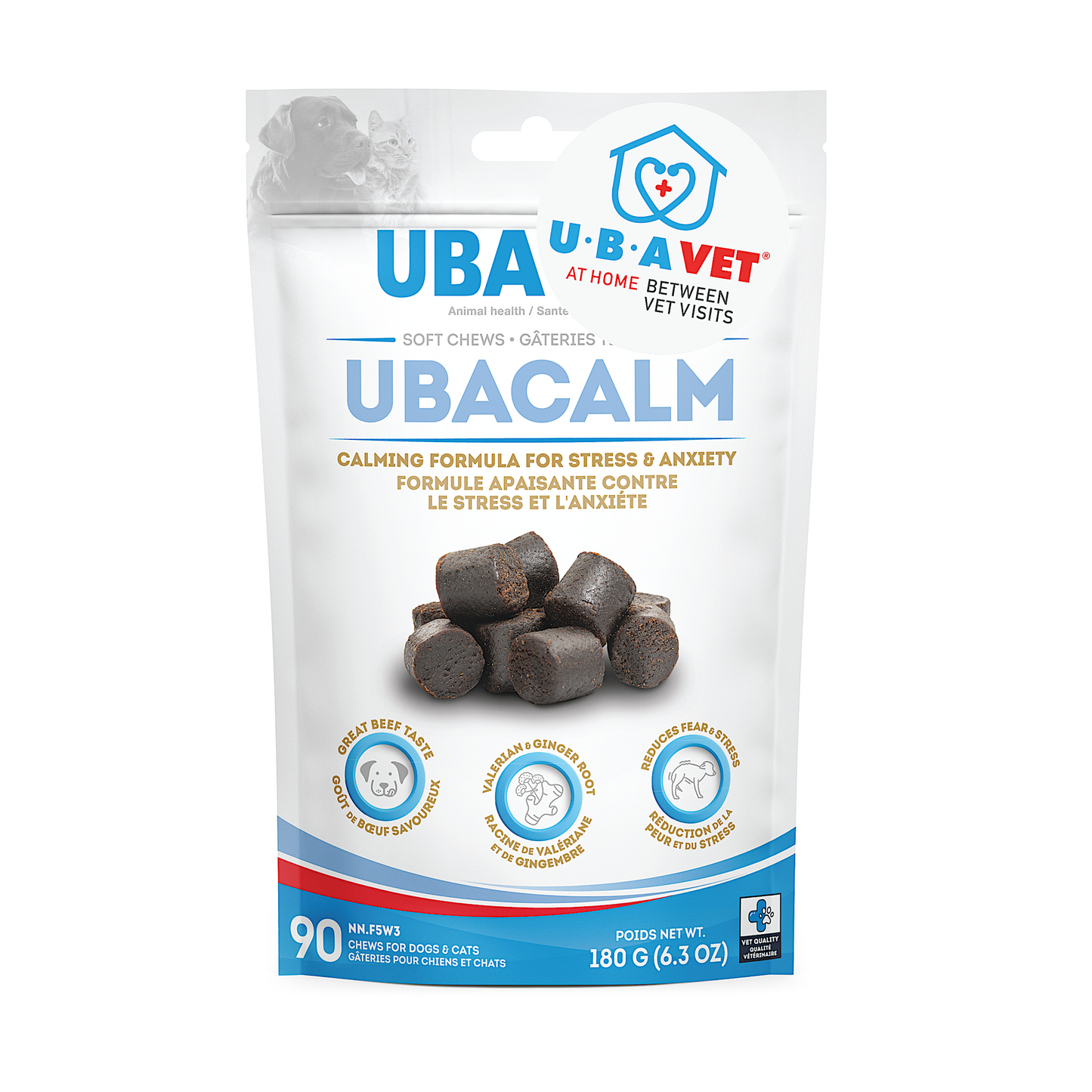 UBAVET UBACALM Calming Soft Chews for Dogs & Cats – Natural Stress & Anxiety Relief