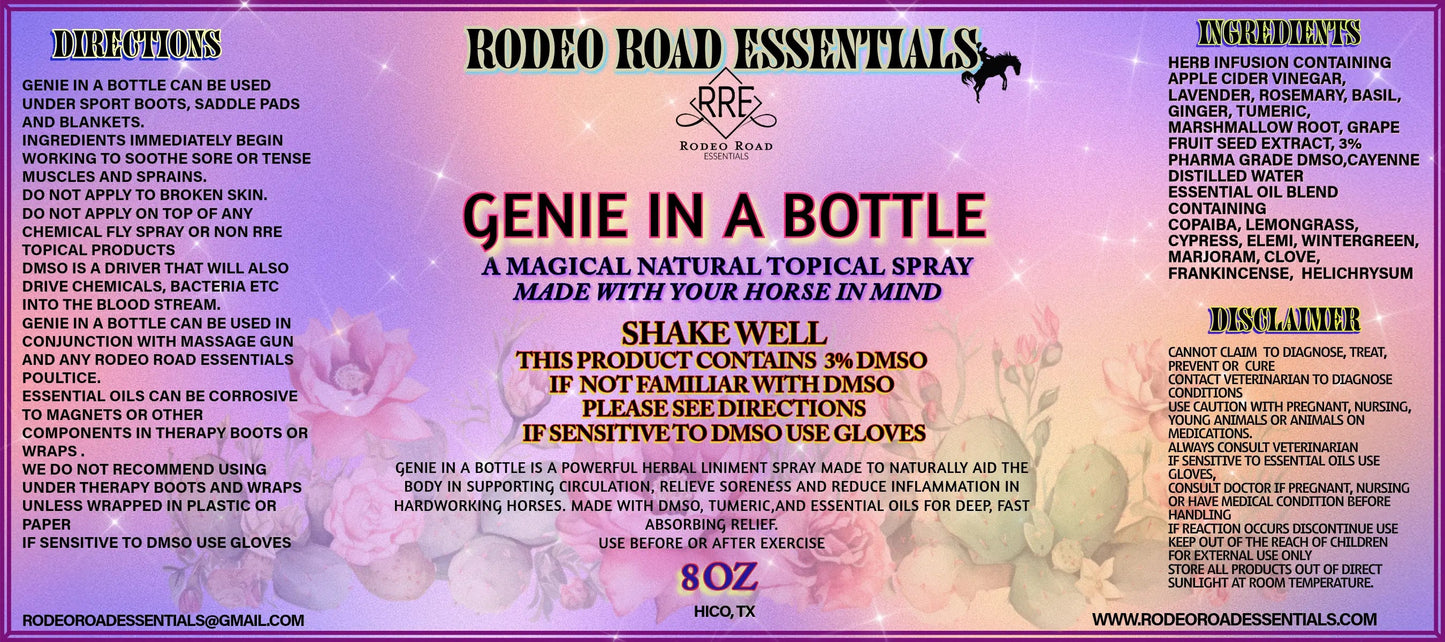 Genie In A Bottle Spray – Deep Relief Herbal Liniment for Performance Horses