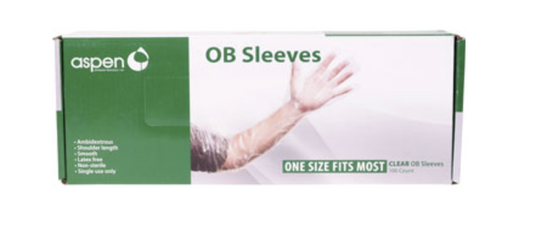 SHOULDER LENGTH OB SLEEVE GLOVES CLEAR 100/PKG
