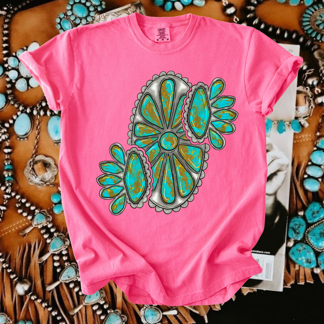 Turquoise Clusters Tee