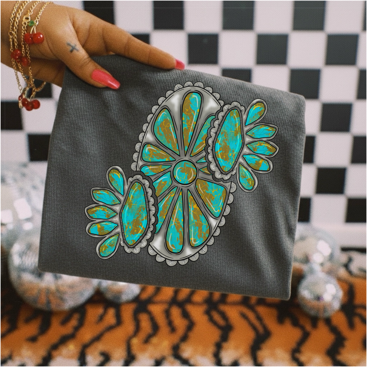 Turquoise Clusters Tee