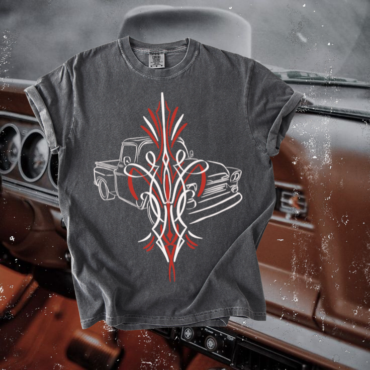Vintage truck pinstripe tee