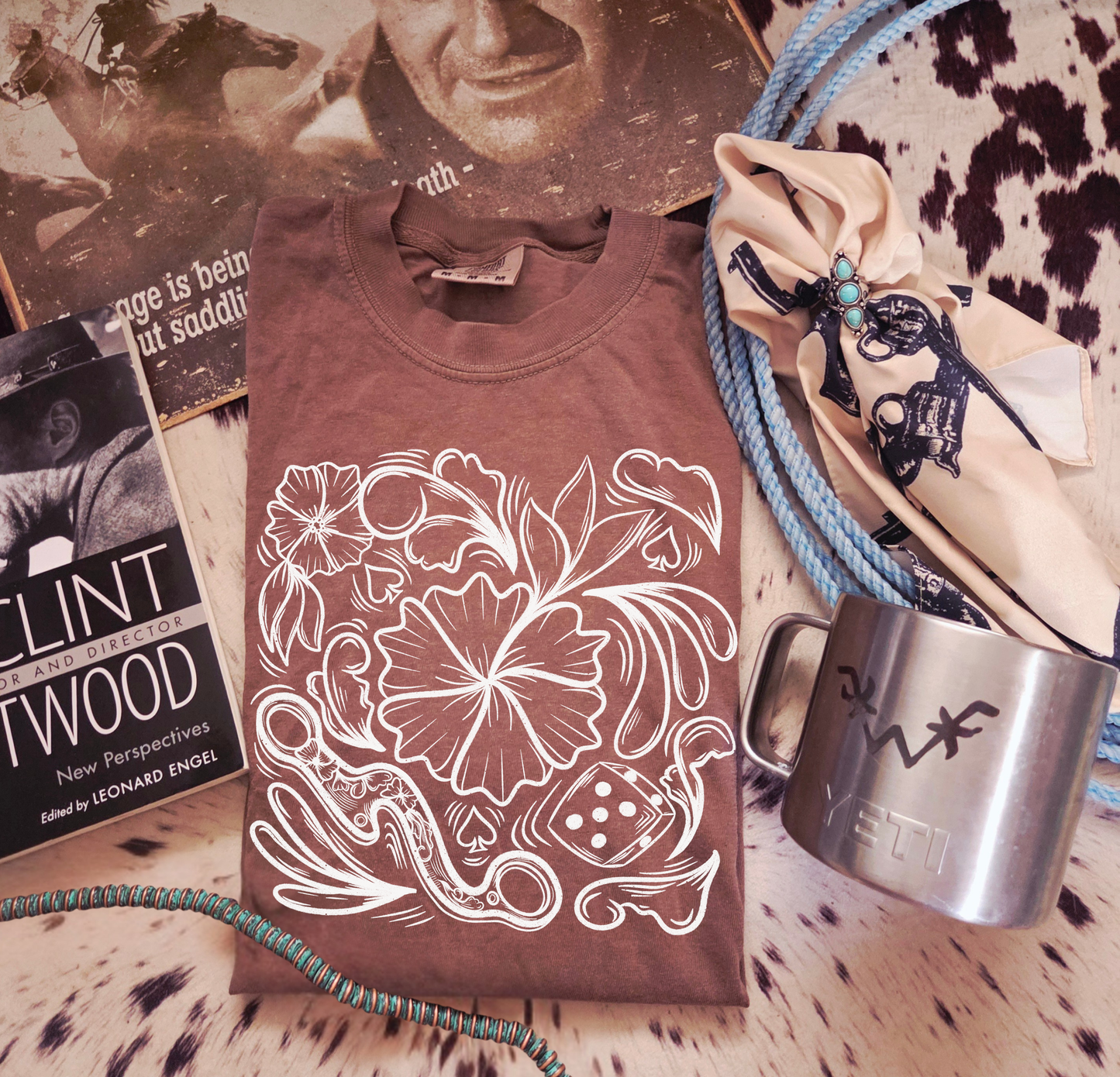 Tooled Western collage tee