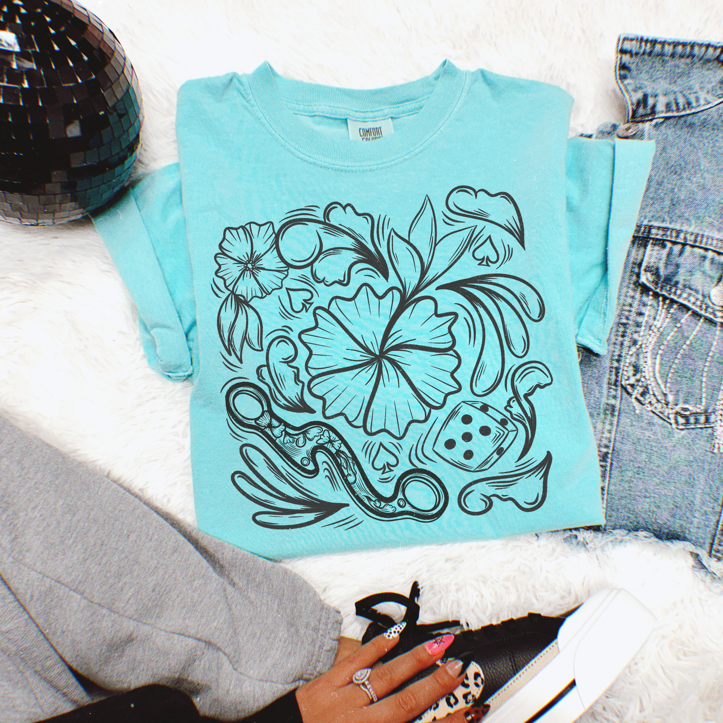 Tooled Western collage tee