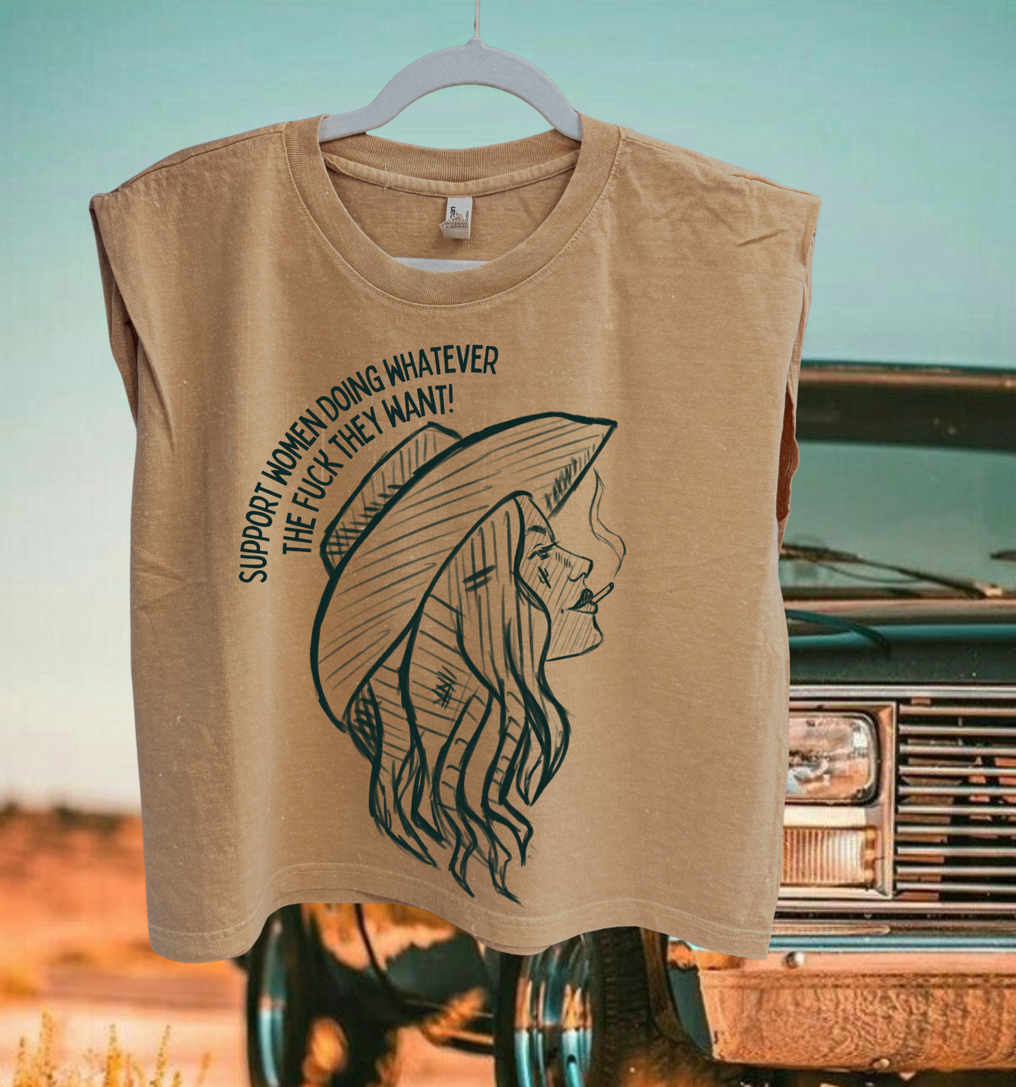 Support women doing whatever muscle tee