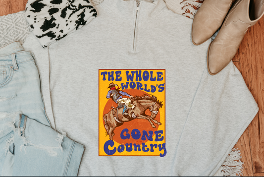 The Whole Worlds Gone Country Quarter Zip
